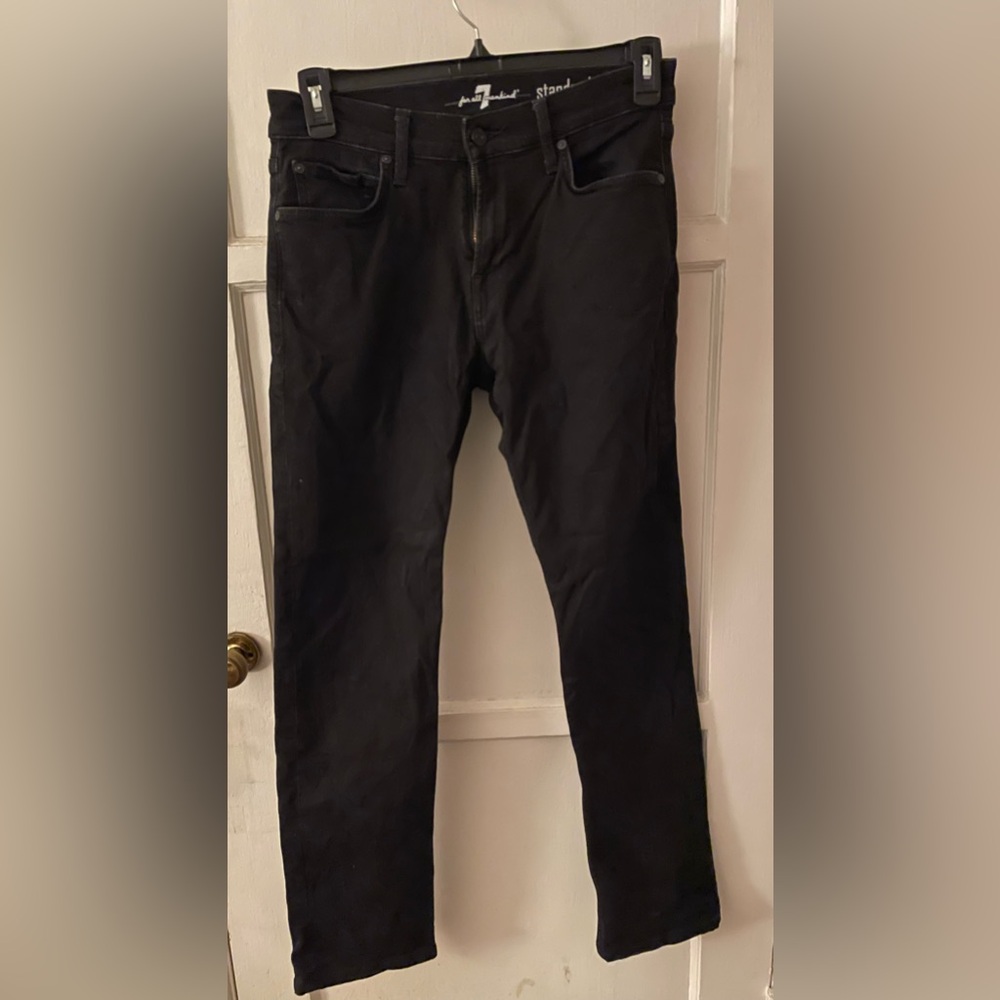 7 For All Mankind Black Standard Jeans